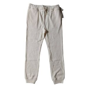 Treasure & Bond Ivory Cream Ribbed Drawstring Joggers Girls Size Large 10/12